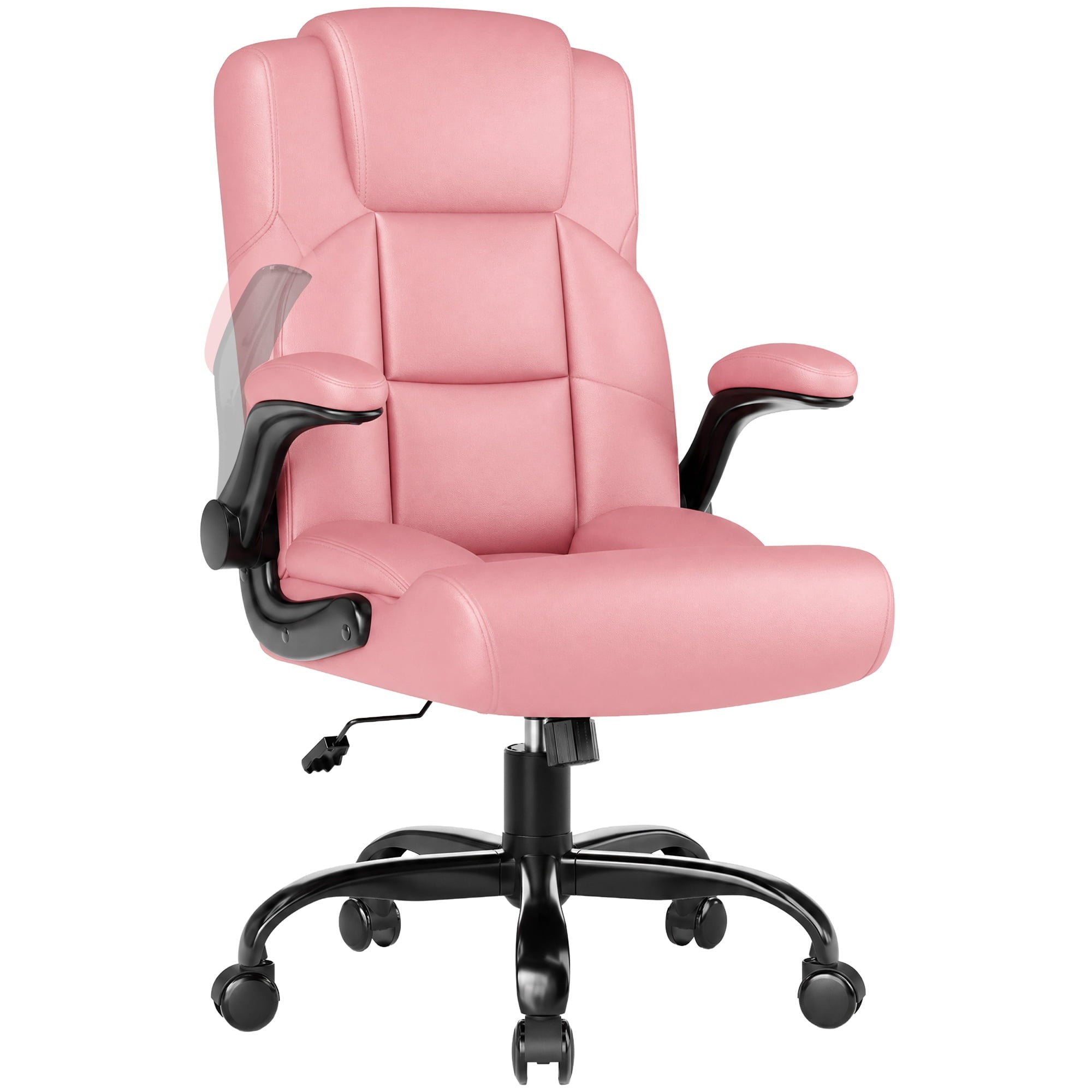 JONPONY Leather Office Chair, Big and Tall Office Chair 400LBS Wide Seat Ergonomic Computer Desk Chair High Back Executive Leather Chair Adjustable Task Chair Lumbar Back with 1-Year Warranty, Black