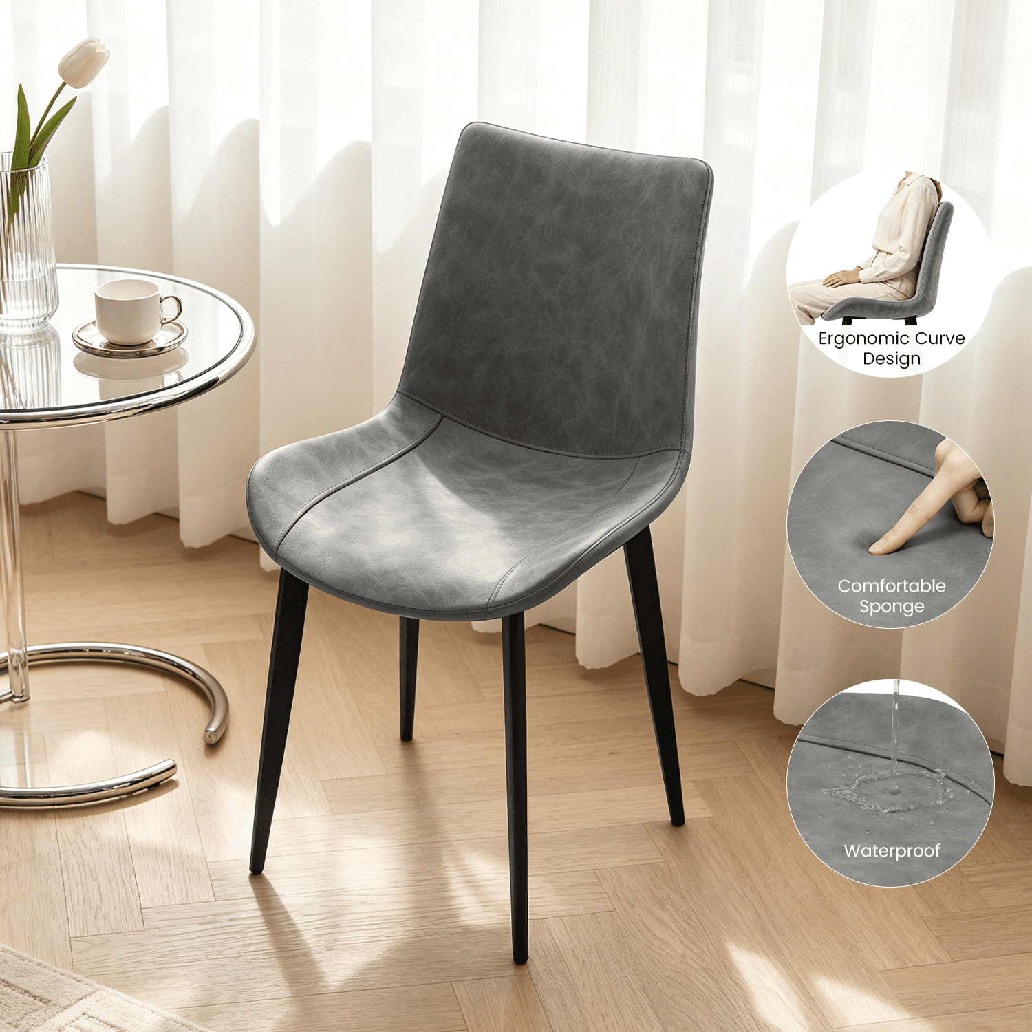 Small Round Dining Table for 2-4 People, 31.7 Modern Round Kitchen Table, Space-Saving Table for Living Dining Room, Coffee ,Apartment