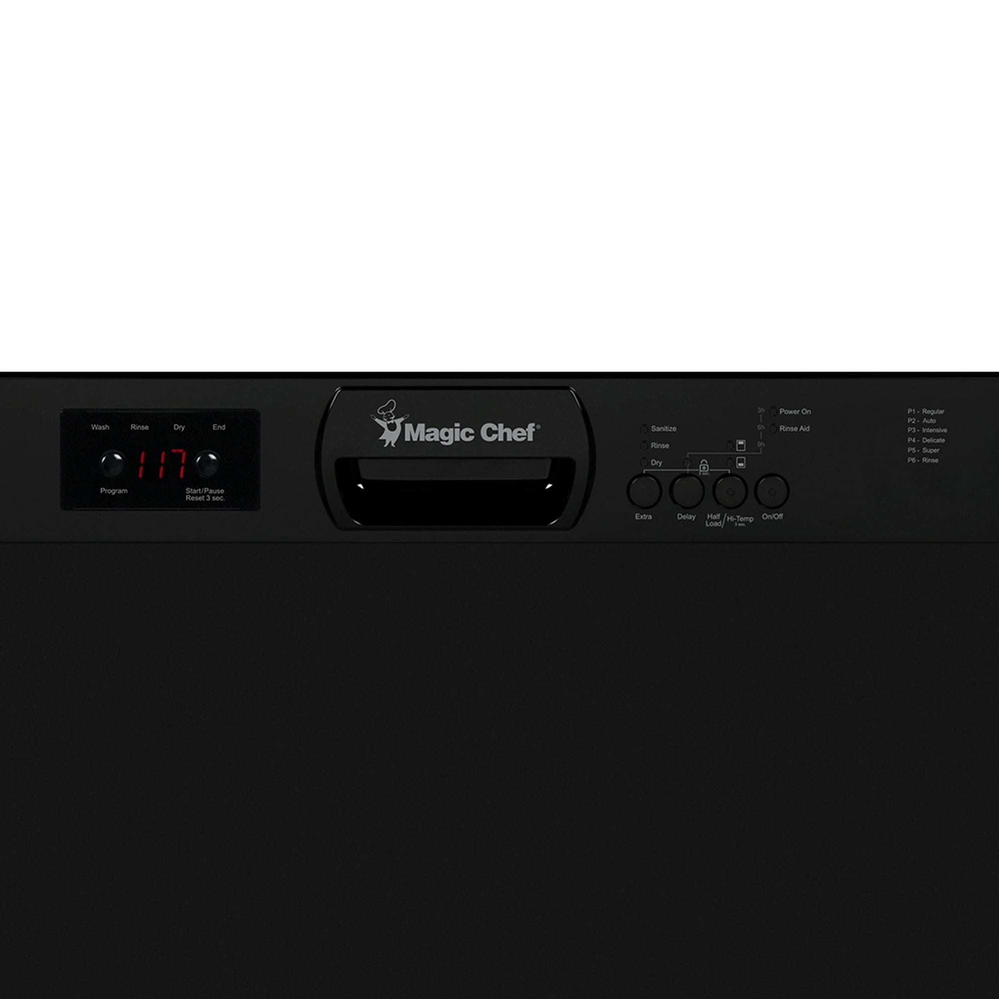 Magic Chef 24 in. Black Front Control Built-in Stainless Steel Tall Tub Dishwasher in Black