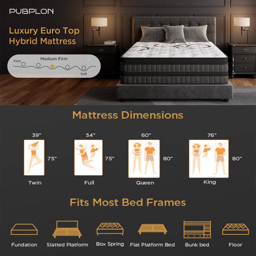 GREOO Queen Size Mattress 14 Hybrid Mattress in a Box Gel Memory Foam and Pocket Springs with Motion Isolation, Medium Firm, Pressure Relief, CertiPUR-US® & OEKO-TEX® STANDARD 100 Certified
