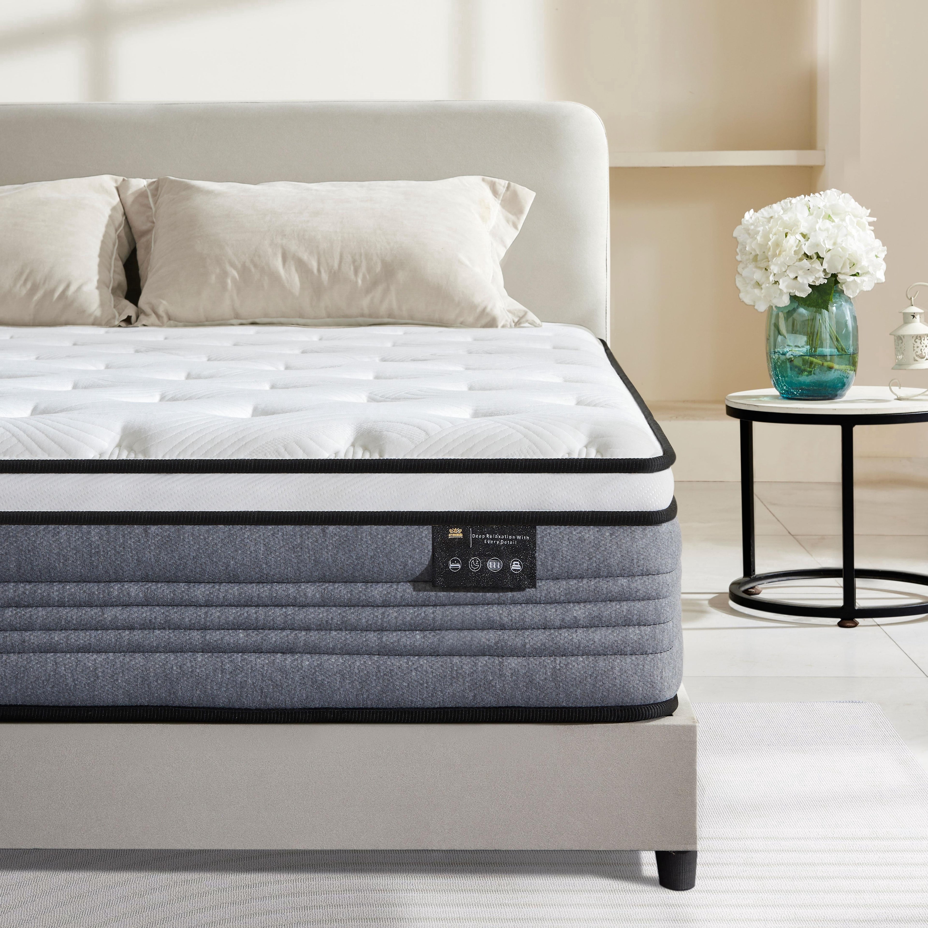 Giovanly 12 inch Full Hybrid Mattress in a Box, Memory Foam and Individually Wrapped Pocket Coils, Medium Firm, Motion Isolation & Edge Support, Breathable Cooling Gel, CertiPUR-US Certified