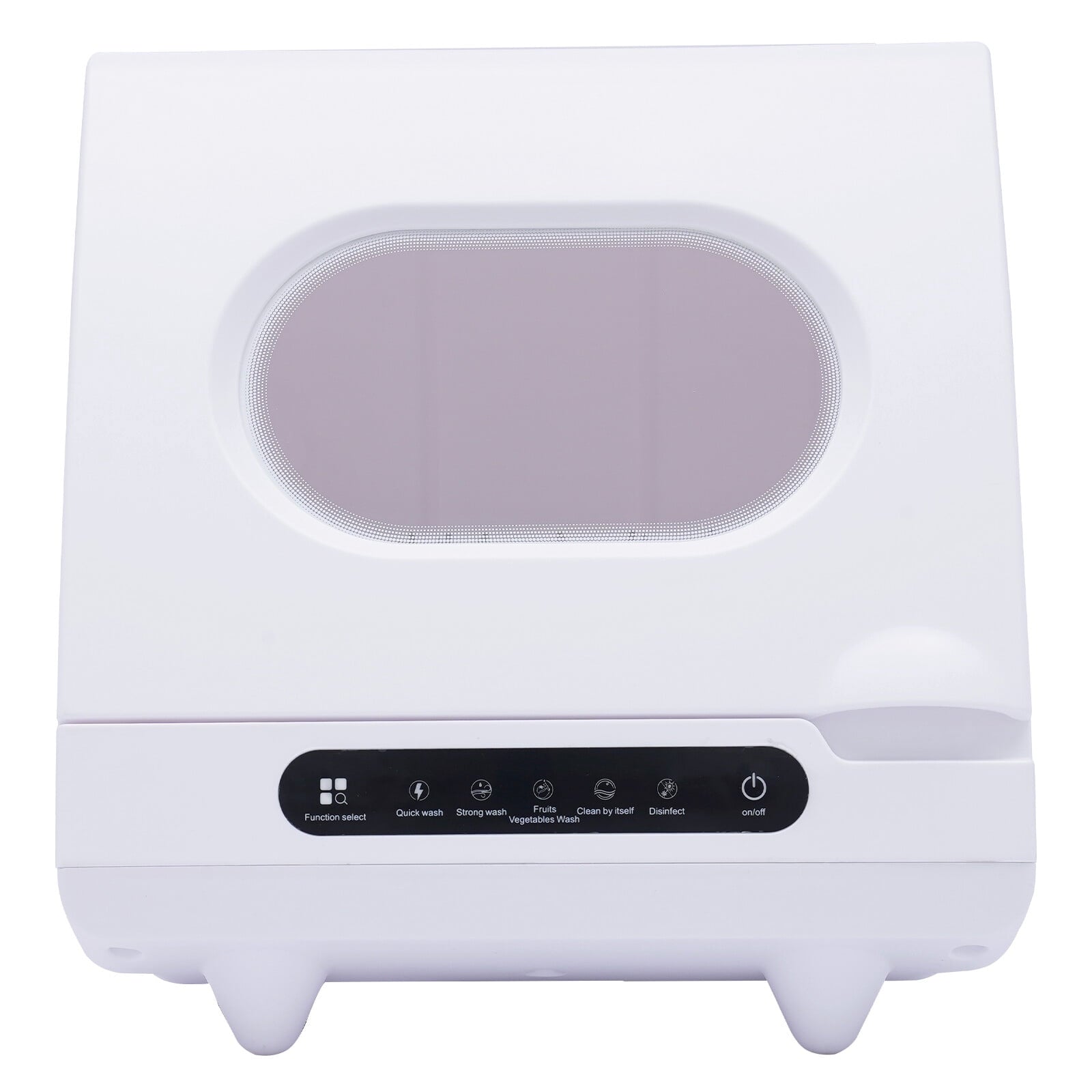 FOGGBET 110V 1200W Portable Countertop Dishwasher with 12 Water Outlets and 360° Rotation Flushing & Hose Connection 3-in-1 Function,15.74*15.74*17.71in,with 5L Water Tank,  for Homes, Apartments
