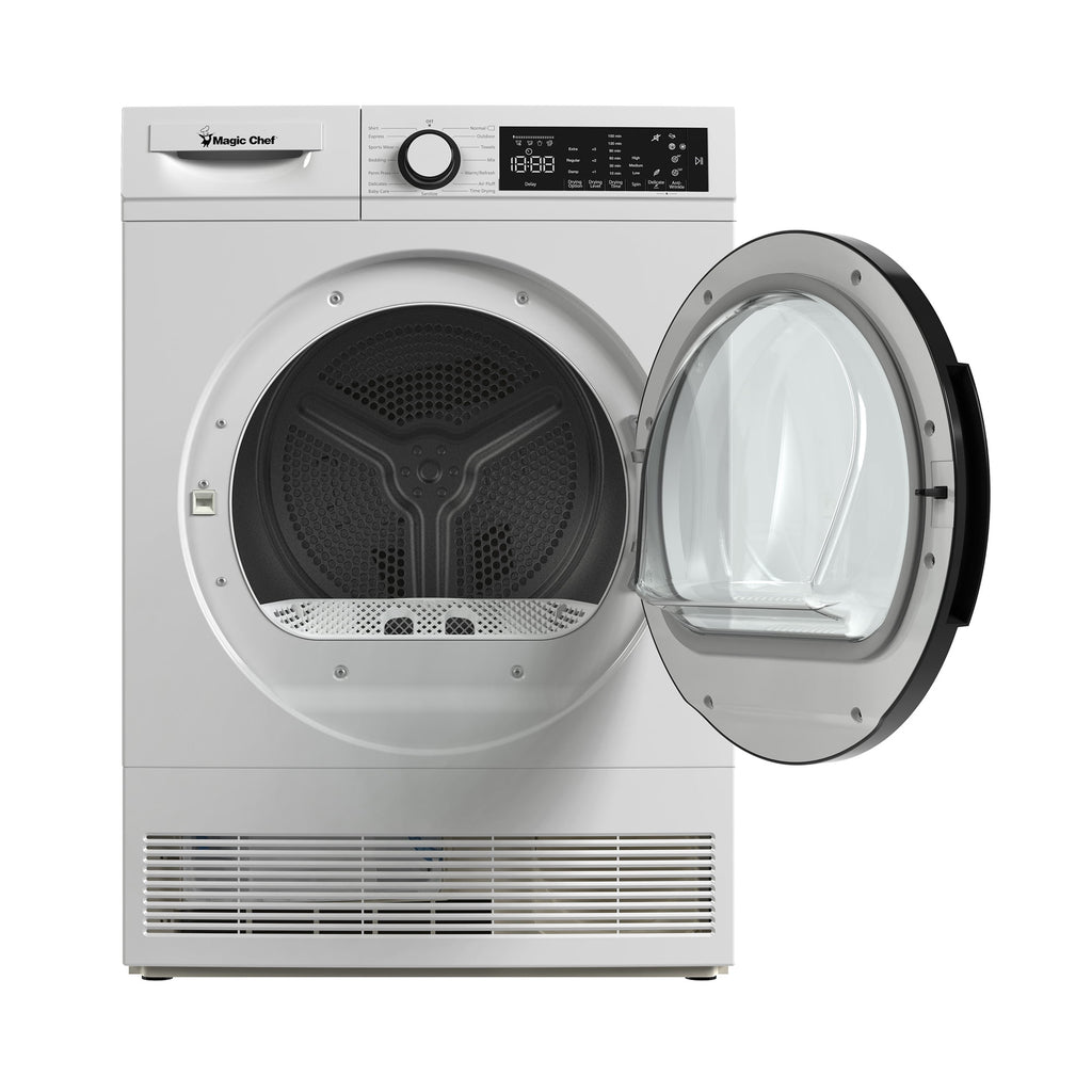 Magic Chef 4.0 cu. ft. Ventless, Condensing Front Load Stackable Electric Dryer, 24 in. in White in White