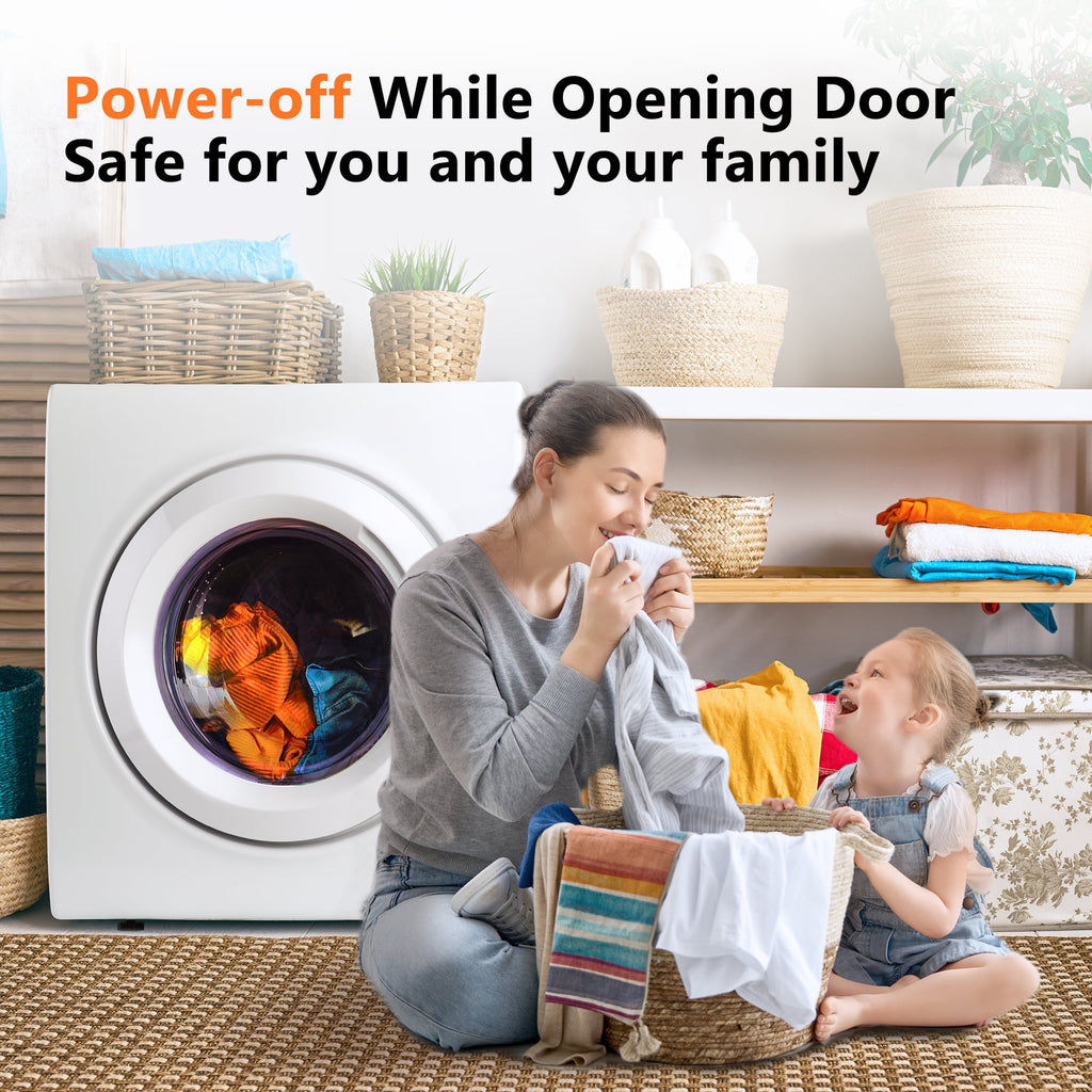 EUHOMY Portable Clothes Dryer, 2.6 Cu.ft Capacity, 1400W Quiet & Energy-Efficient Dryer for Apartments, Dorms, RVs and Small Spaces