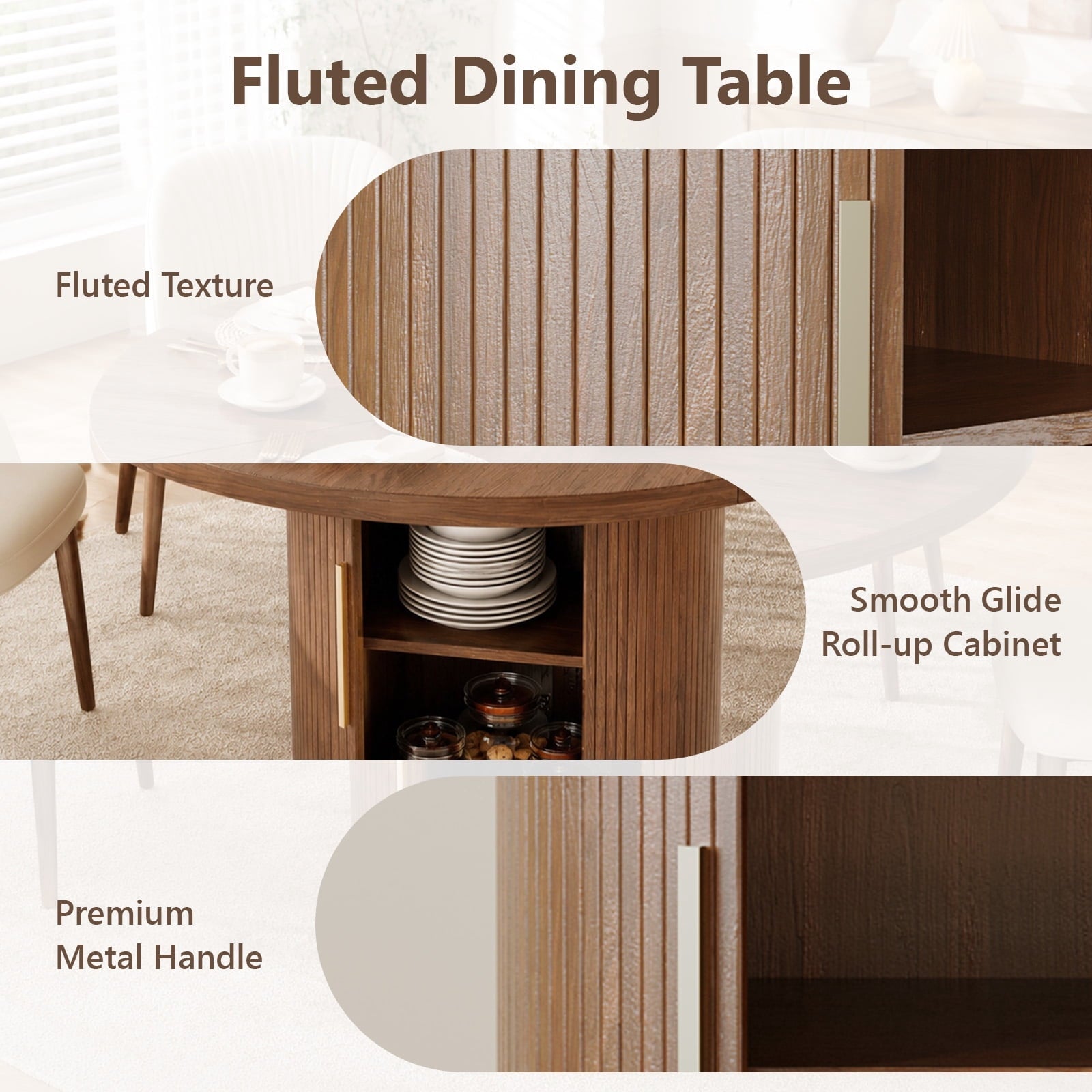 Ktaxon Mid-Century Round Dining Table for 2, 31.5 Modern Dining Room Table with 2-Tier Storage for Small Spaces, Kitchen, Dining Room, Home, Apartment Friendly, Oak