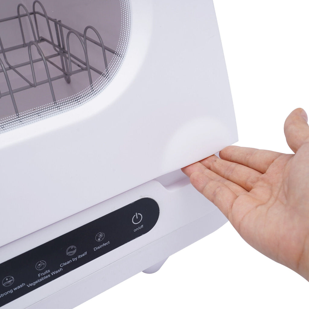 DENEST Portable Dishwasher Countertop, Compact Dishwashers with 5L Built-in Water Tank & Inlet Hose, 5 Washing Programs, 12 High-Performance Spouts