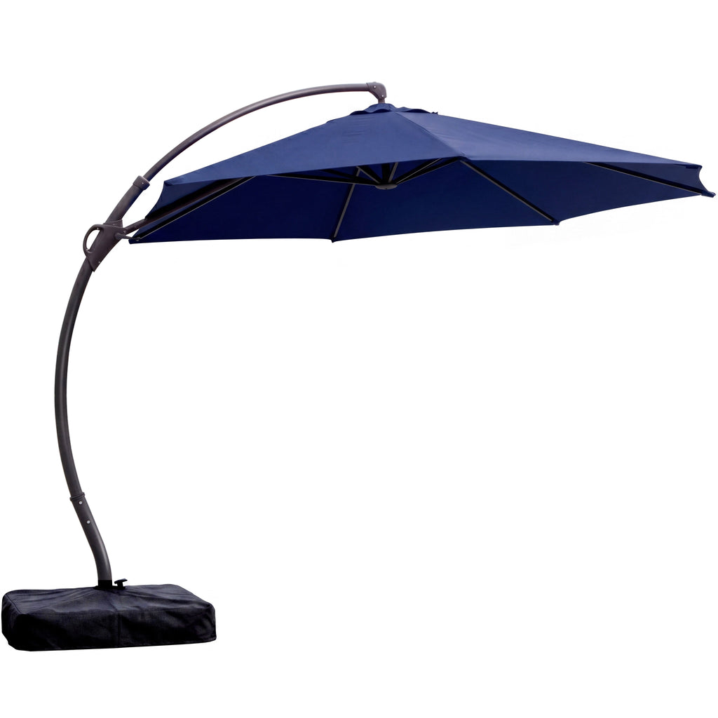 LAUSAINT HOME 11 FT Outdoor Patio Umbrella with Base, Aluminum Cantilever Umbrella with Crank, Champagne